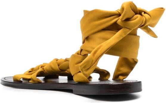 Saint Laurent Nolan knot-detail flat sandals Yellow