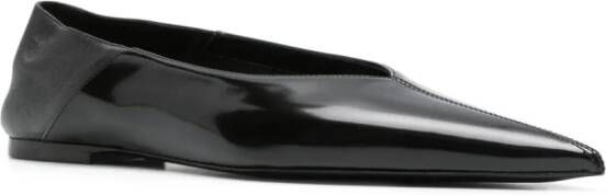 Saint Laurent Nour leather ballerina shoes Black