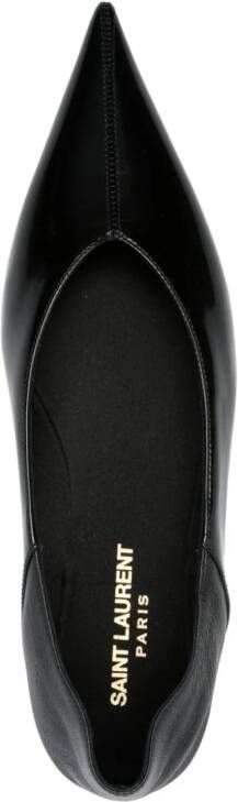 Saint Laurent Nour leather ballerina shoes Black