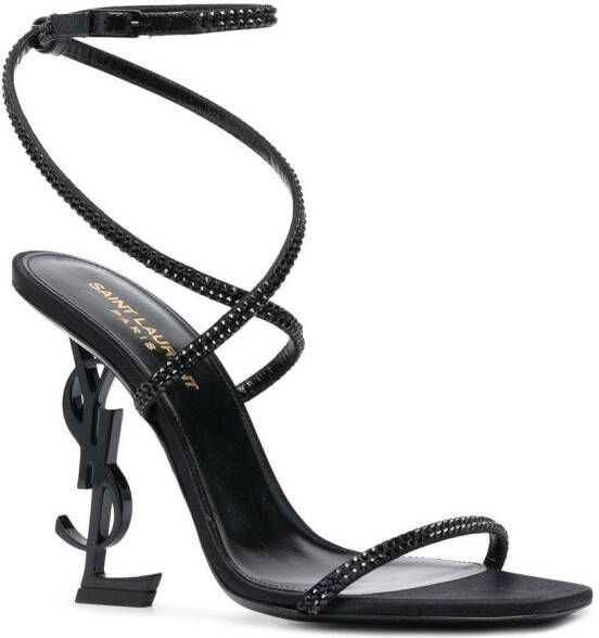 Saint Laurent Black Opyum Strap Detail Sandals