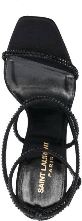 Saint Laurent Black Opyum Strap Detail Sandals