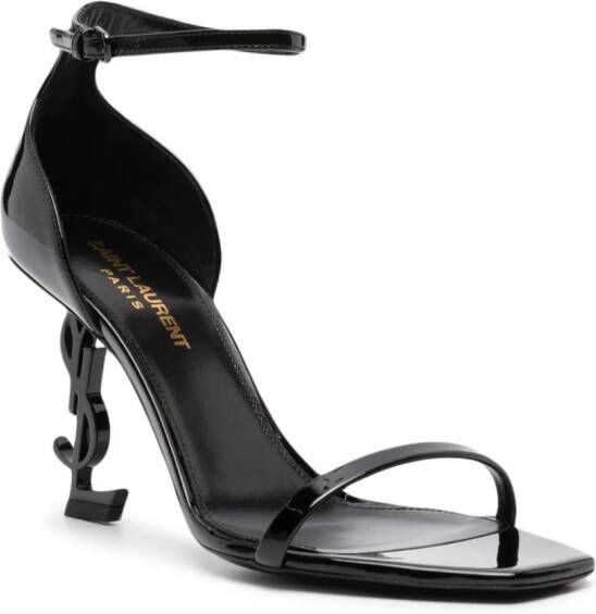 Saint Laurent Opyum 85mm patent leather sandals Black