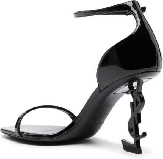 Saint Laurent Opyum 85mm patent leather sandals Black