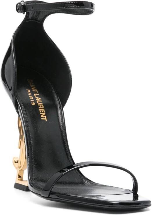 Saint Laurent Opyum 85mm patent-leather sandals Black
