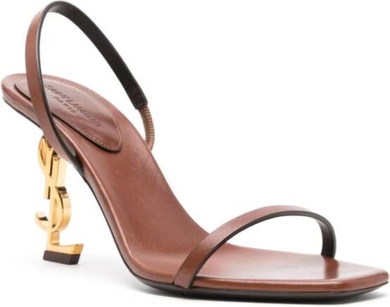 Saint Laurent Opyum leather sandals Brown