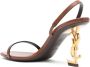Saint Laurent Opyum leather sandals Brown - Thumbnail 3