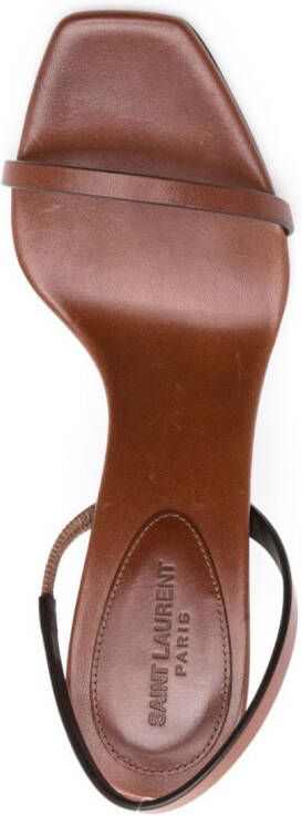 Saint Laurent Opyum leather sandals Brown