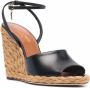 Saint Laurent wedge espadrille sandals Black - Thumbnail 2