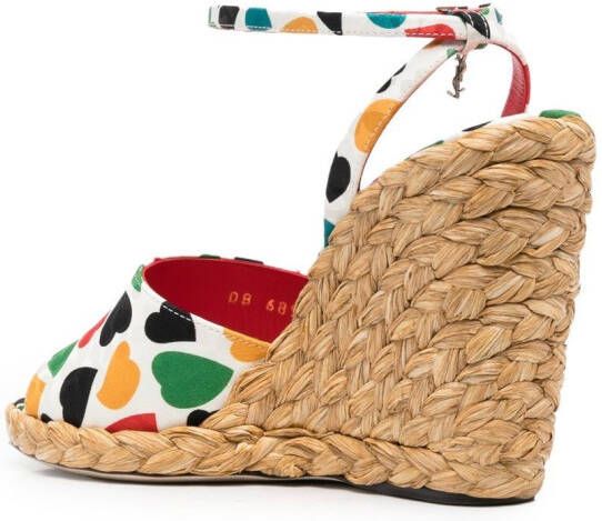 Saint Laurent Paloma wedge espadrille sandals White