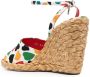 Saint Laurent Paloma wedge espadrille sandals White - Thumbnail 3