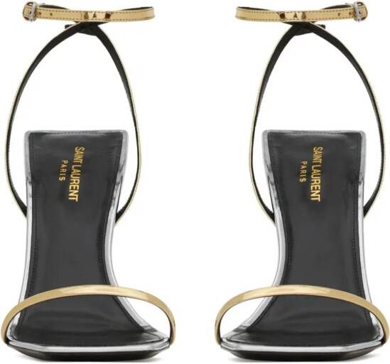 Saint Laurent Pam 120mm patent-leather sandals Gold