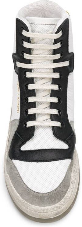 Saint Laurent panelled high-top sneakers White