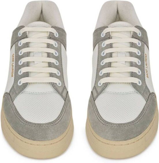 Saint Laurent panelled lace-up sneakers Grey