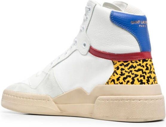 Saint Laurent panelled mid-top sneakers White