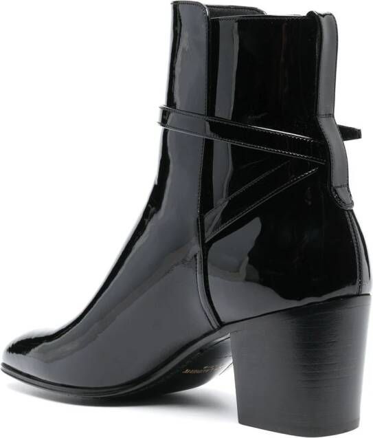 Saint Laurent patent 70mm ankle boots Black