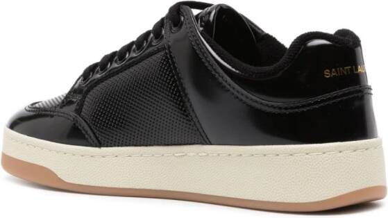 Saint Laurent perforated patent leather sneakers Black
