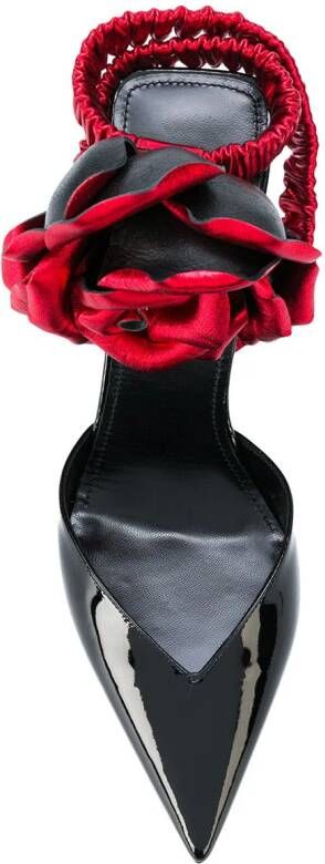 Saint Laurent pointed flower pumps Black