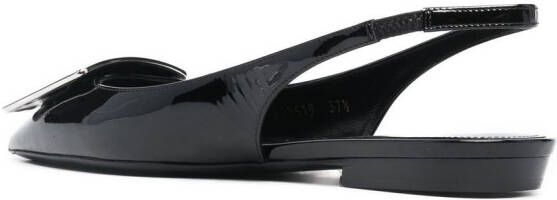 Saint Laurent pointed-toe buckled slingback pumps Black