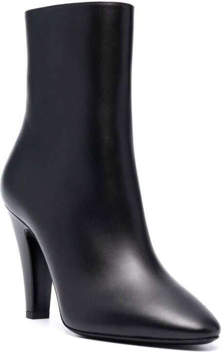 Saint Laurent 100mm leather boots Black