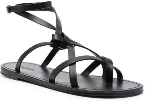 Saint Laurent Santo knotted flat sandals Black