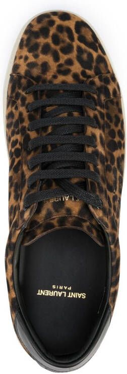 Saint Laurent SL06 Court Classic leopard sneakers Brown