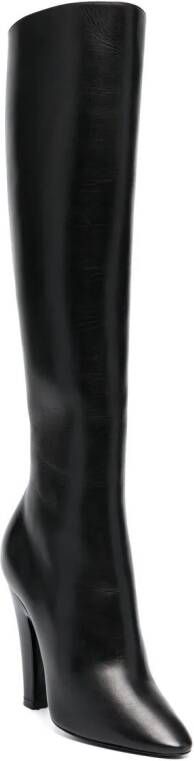 Saint Laurent slip-on pointed toe boots Black