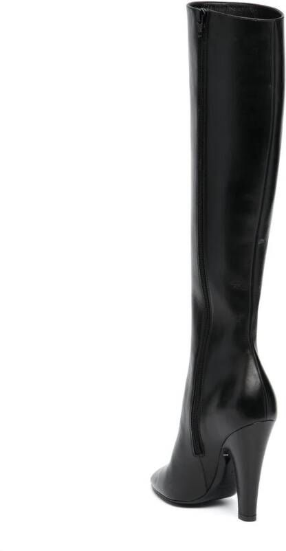Saint Laurent slip-on pointed toe boots Black