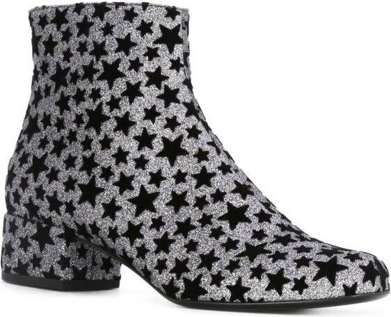 Saint Laurent star print boots Metallic