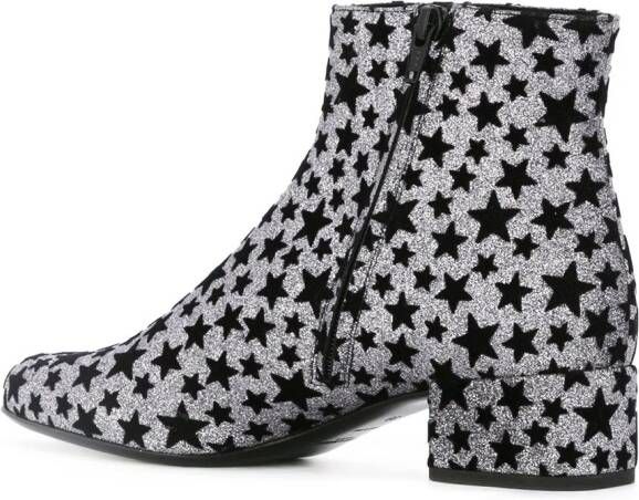 Saint Laurent star print boots Metallic