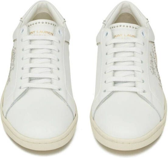 Saint Laurent studded low-top leather sneakers White