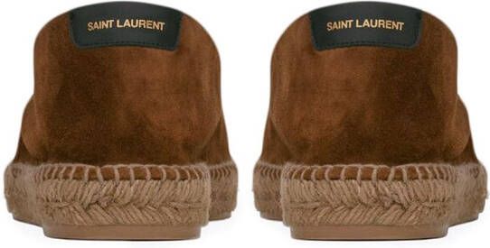 Saint Laurent suede raffia-sole espadrilles Brown