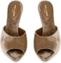 Saint Laurent Suite 105mm velvet mules Brown - Thumbnail 3