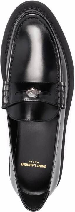Saint Laurent Teddy Penny leather loafers Black