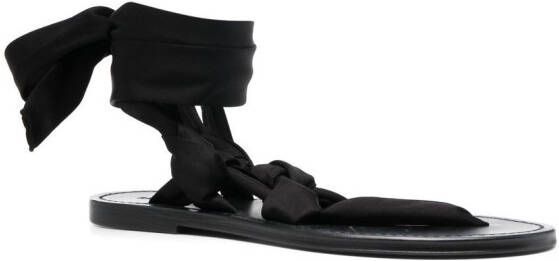 Saint Laurent tie-strap flat sandals Black