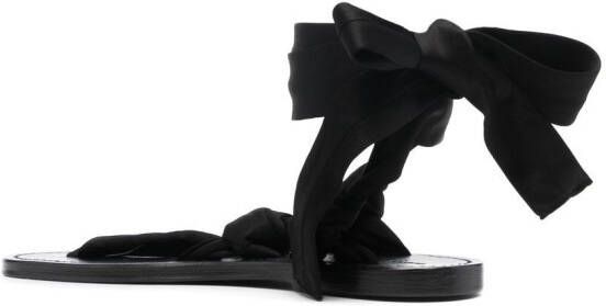 Saint Laurent tie-strap flat sandals Black