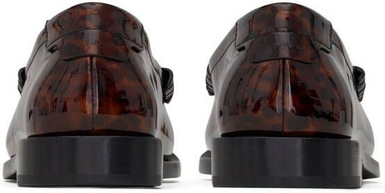 Saint Laurent tortoiseshell-effect 15mm loafers Brown