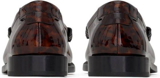 Saint Laurent tortoiseshell-effect leather loafers Brown