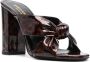 Saint Laurent tortoiseshell-effect twist-detail sandals Brown - Thumbnail 2