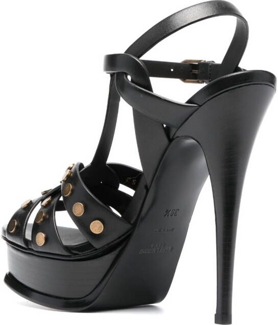 Saint Laurent Tribute 145mm studded sandals Black