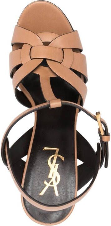 Saint Laurent Tribute 150mm platform sandals Brown