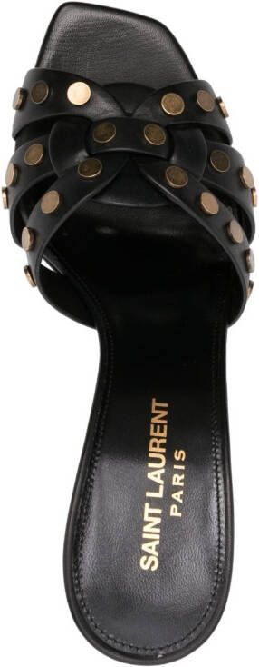Saint Laurent Tribute 85mm leather mules Black