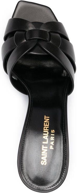Saint Laurent Tribute 90mm leather mules Black