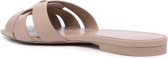 Saint Laurent Tribute flat sandals Neutrals