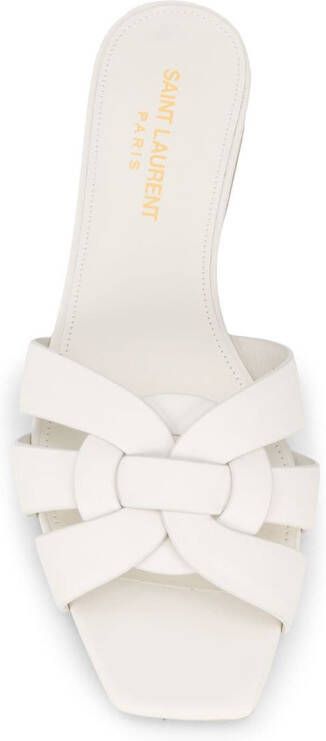 Saint Laurent Tribute intertwining-strap sandals White