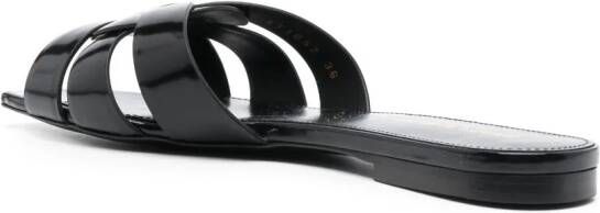 Saint Laurent Tribute leather flat sandals Black