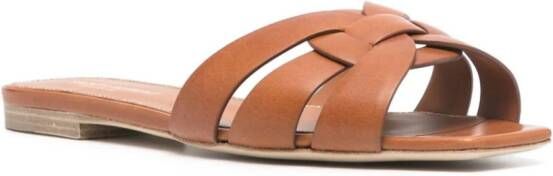 Saint Laurent Tribute leather sandals Brown