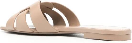 Saint Laurent Tribute leather sandals Neutrals