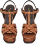 Saint Laurent Tribute Ostrich-embossed platform sandals Neutrals - Thumbnail 3