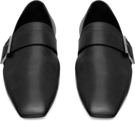 Saint Laurent Tristan buckled leather slippers Black