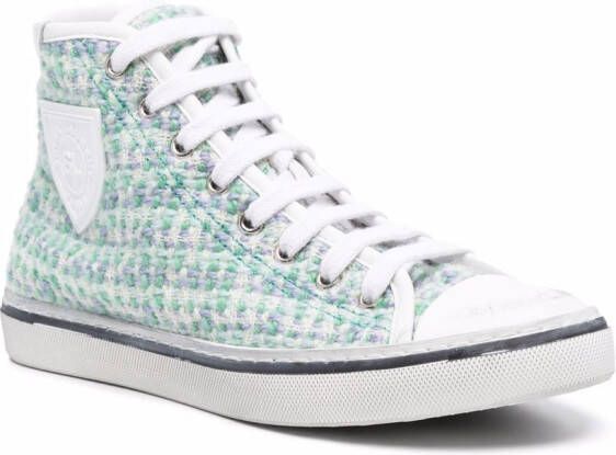 Saint Laurent logo-patch sneakers Green